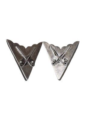 Vintage Navajo Sterling Silver Collar Tip Triangle Earrings Crossed Rods 2" 925